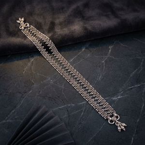 925 Sterling <b>Silver</b> Trendy Oxidized Anklets Intricate Floral Pattern Ethnic Payal Jewelry for Women Everyday Wear Dviti Jewels - Product Image 5