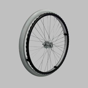 Roue arrière de fauteuil roulant 24 pouces 22 pouces, pneu plein, moyeu de style japonais, caoutchouc gris clair, accessoire pour équipement de fitness - Product Image 2
