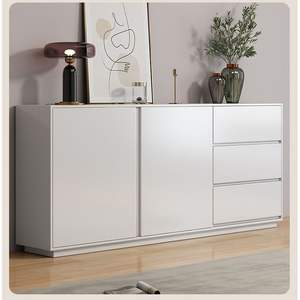 Aparador Minimalista Moderno de Madera Negra, Mueble de Almacenamiento para Sala de Estar, Mesa Consola - Product Image 4