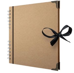 Marrone di carta Kraft spessa fai da te Album fotografico fatto a mano libro di memoria con rilegatura a spirale stile Scrapbook per la conservazione dei ricordi - Product Image 4