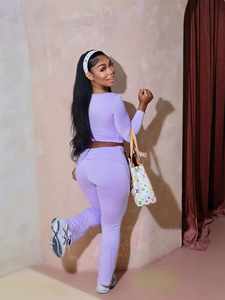 Özel Tasarım 2025 Kadın Takımı Sonbahar Giyim Kare Yaka Uzun Kollu Gömlek İspanyol Paça Pantolon Ev Giysisi Kadın 2 Parça Pantolon Takımı Salon Takımı - Product Image 2