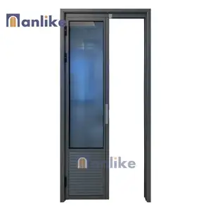 Anlike High End Heavy Duty Villa Patio Trackless Kitchen 3 Track Slide And Swing Double Glass Aluminum Pt Door