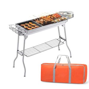 Barbacoa Portátil Funcional de Acero Inoxidable para Camping, Jardín y Exteriores - Product Image 4