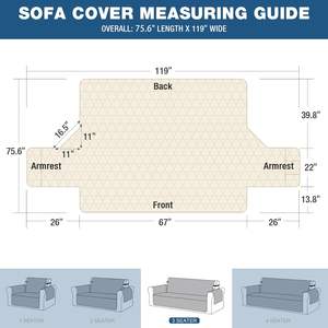 कुत्ते सोफे रक्षक प्रतिवर्ती एंटी सिल्प सोफे 3 कुशन सोफे के लिए कवर - Product Image 4
