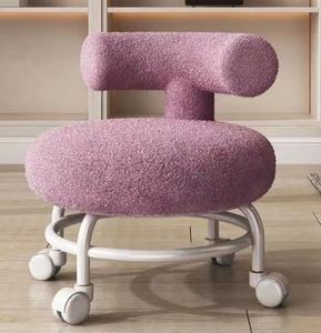 Banc à langer multifonctionnel moderne en laine d'agneau avec dossier et roulettes, idéal pour chambre à coucher - Vente en gros usine - Product Image 2