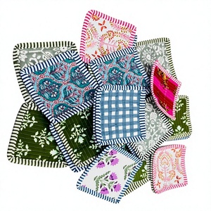 Cotton Quilted Reversible Fabric <b>Coaster</b> Handmade Cotton Mug Mat <b>Heat</b> Resistant Drink <b>Coasters</b> for Coffee Tea Table Protection - Product Image 1