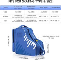 Sacs de patins à roulettes en polyester personnalisés pour enfants et adultes Sacs de transport de patins à glace de qualité supérieure avec poche pour chaussures de ski à bandoulière