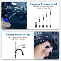 AIRAJ 62 in 1 Set Obeng Presisi Ujung Ganda Magnetik Bahan Baja CR-V Kit Poros Fleksibel Mata Obeng Torx Phillips