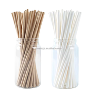 Atops 25 pièces/sac Pailles en papier jetables unies et rayées pour desserts, boissons, gâteaux, sucettes glacées, fêtes et cupcakes
