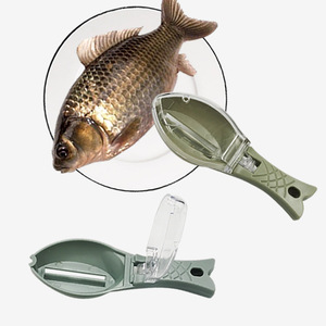 Manual fish scaler, fish scaler with lid, <b>kitchen</b> fish scale <b>scraper</b>, household plastic fish scale brush, small tool. - Product Image 1