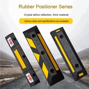 Sale for Parking Curbs <b>Plastic</b> <b>Wheel</b> Chock Anti-Collision Car Stopper Reversing & Garage Rubber Limiter 500mm - Product Image 1