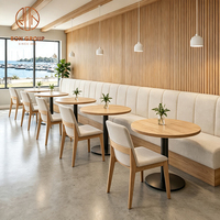 Ron Group - Banquette en tissu blanc, table ronde en bois, chaise personnalisée, mobilier de restaurant commercial moderne pour café
