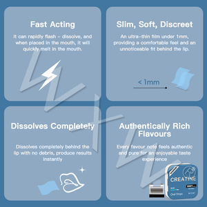 OEM Customized <b>Creatine</b> Dissolvable Thin Strip Energy oral film dissolving strips Improved Energy performance Oral Film - Product Image 4