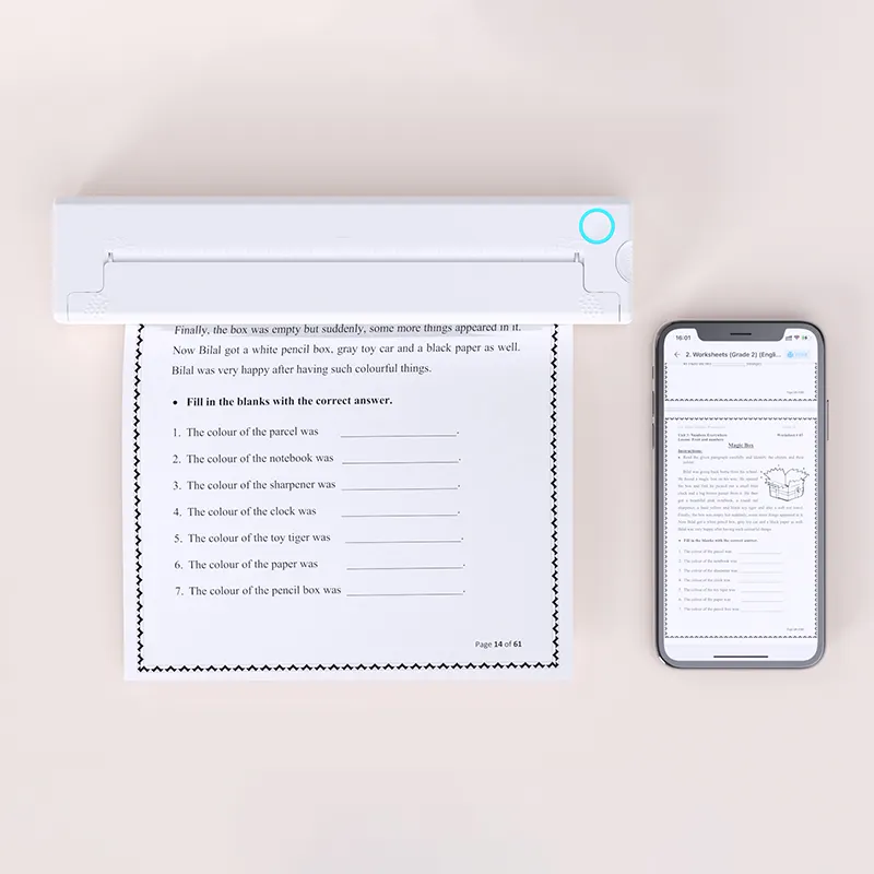 NEWYES नई आगमन मिनी मोबाइल कार्यालय प्रिंटर दस्तावेज़ कोई स्याही मुद्रण A4 पोर्टेबल थर्मल प्रिंटर