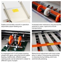 Équipement de pliage de papier robuste à 4 plaques de pliage, max. 200x620mm, pour brochures et affiches grand format