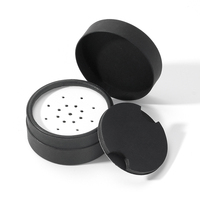 Boîte cylindrique en papier avec logo personnalisé, conteneur rond en papier noir pour poudre libre, boîte à poudre cosmétique avec couvercle tamis, nouvelle arrivée