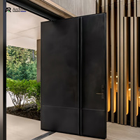Gerbang Aluminium Geser Otomatis Thermal Break Kustom Mewah untuk Pintu Masuk Utama Villa, Kunci Pintar, Penggunaan Hotel & Gym, Grosir