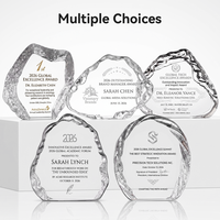 Trophée en cristal Iceberg, nouveauté très demandée, 7 styles disponibles, grande surface de gravure, pour cérémonie annuelle et récompense des employés
