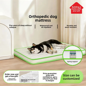 Lit Orthopédique pour Chien, <span class=keywords><strong>Matelas</strong></span> pour Animaux Âgés, Support Espagnol, Mousse à Mémoire de Forme et Ressorts, Housse Imperméable, <span class=keywords><strong>Matelas</strong></span> XL Portable, Logo OEM - Product Image 1