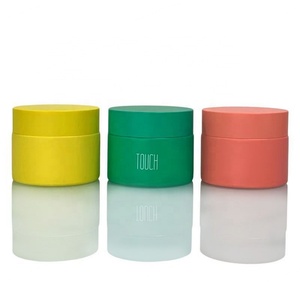 Wholesale Porcelain/Ceramic Cosmetic <b>Jar</b> Private <b>Label</b> Green Gradient 50ml Customizable Cap Colors Gold Stamp Silk Screen - Product Image 3
