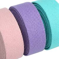 Sangle de yoga écologique haut de gamme avec logo personnalisé, patch en cuir et coton épais, boucle à double anneau en D pour fitness, Pilates et étirements