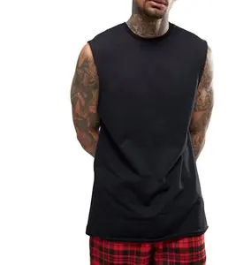 Longline Hip Hop Kustom T-Shirt Tanpa Lengan, tanpa lengan T Shirt Manufaktur