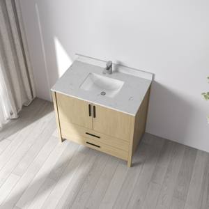 Mueble de Baño Moderno con un Solo Grifo, Lavabo de Granito, Encimera de Mármol, Cajón de Almacenamiento, Acabado en Pintura de Melamina - Product Image 6