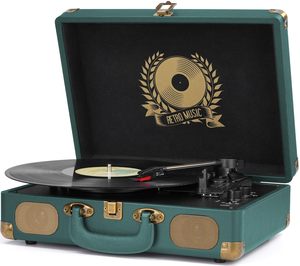 Tourne-disque vinyle minimaliste à entraînement par courroie Bluetooth, 3 vitesses, haute fidélité, lecteur de disques vinyles sans fil avec couvercle transparent - Product Image 2