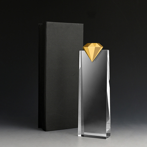 Jy giá rẻ Miễn phí thiết kế tùy chỉnh kim loại vàng kim cương thủy tinh Trophy pha lê Awards - Product Image 4