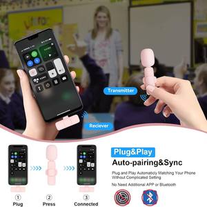 Nouveau 2026 – Microphone Lavalier sans Fil 2.4GHz 2-en-1 Portable Mini pour Enregistrement, Compatible <span class=keywords><strong>iPhone</strong></span> 15, 16, 17 - Product Image 3