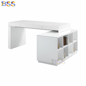 Colore bianco Boss ufficio scrivania con mensola a forma di L segretario tavolo piccolo angolo ufficio tavolo per la vendita - Product Image 3