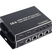 Répartiteur/Extenseur Ethernet Cat5/SE Hardrock 1 vers 4, 200 mètres, 1080P 60Hz, pour connexions Ethernet (en métal)