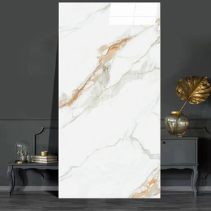 Đánh bóng thiêu kết đá cẩm thạch nhìn tấm ngói Trắng calacatta thiêu kết đá tấm cho sàn cá MAW Vàng - Product Image 3