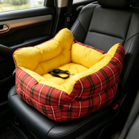 Sac de transport pour animaux de compagnie, velours côtelé, lit pour chien rouge bordeaux, coussin de siège passager, sécurité automobile en extérieur, lit de voiture, lit pour chat
