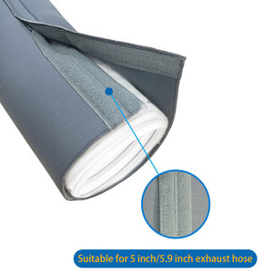 Housse de protection pour tuyau de climatiseur, en fibre de polyester grise, durable, pour l'échappement des climatiseurs portables, isolation thermique, anti-poussière - Product Image 2