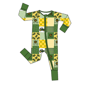 Vêtements de bébé en bambou avec fermeture éclair imprimée patchwork personnalisé pyjamas garçons de 0 à 12 <span class=keywords><strong>mois</strong></span> barboteuses tricotées combinaison une pièce - Product Image 2