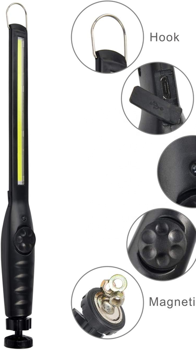 TOACH LED COB Work Light Magnetic Inspection Light USB Torch Flashlight ...