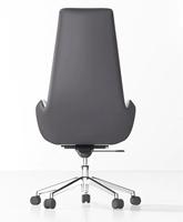 Chaise de bureau de direction ergonomique moderne et luxueuse avec dossier haut incurvé en cuir, hauteur réglable, pivotante et inclinable