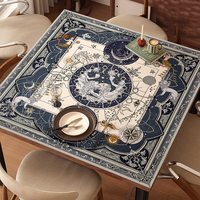 Tapis de table carré en cuir PU, dessin animé, imperméable, résistant à l'huile, antidérapant, pour bureau de dortoir
