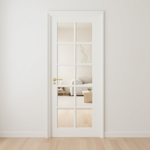 Puerta Francesa de 10 Paneles de Vidrio Transparente, Diseño Moderno de 24x80 Pulgadas para Despensa o Dormitorio - Product Image 2