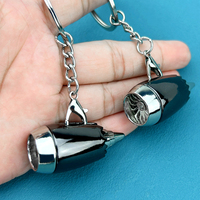 Porte-clés en alliage de zinc, mini moteur d'avion 3D, porte-clés créatif en forme de turbine de jet, cadeau commémoratif pour les passionnés d'aviation