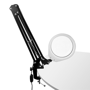โคมไฟแว่นขยายโลหะและพลาสติกอุตสาหกรรม 10 เท่า พร้อมไฟวงแหวน LED - Product Image 3