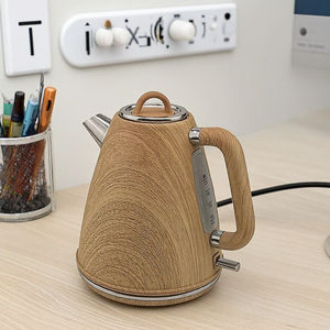 Ohigitecki marque 1.7L Style rétro Triangle forme en acier inoxydable bouilloire électrique sans fil à ébullition rapide <span class=keywords><strong>peinture</strong></span> en bois - Product Image 5