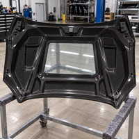 Cache-moteur transparent en fibre de carbone 3K sergé brillant pour Mercedes-Benz Classe CLS W218 (CLS300, CLS350, CLS63) – Pièce de modification à visser