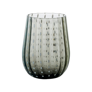 Grey Drops <b>Water</b> Tumbler 40 cl Mouth-Blown Glass H 10 cm Ø 8.3 cm M1934 - Product Image 1