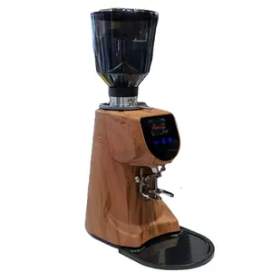 High Quality Wooden Housing Industrial Titanium Alloy Burr Grinding Disc Coffee Grinder for ab