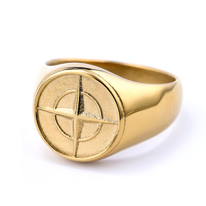 Anel de Bússola Viking Personalizado com Logo, Joias Masculinas Misteriosas em Prata e Ouro, Estilo Punk Retro em Aço Inoxidável - Product Image 6