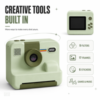 Appareil photo instantané pour enfants OEM en gros, écran 2,4 pouces, imprimante thermique sans encre 203 DPI, objectif rotatif, mini appareil photo numérique jouet