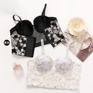 Corsé de Moda para Mujer, Tipo <span class=keywords><strong>Fiesta</strong></span>, con Malla, Estampado Floral, de Encaje y Lentejuelas, <span class=keywords><strong>Top</strong></span> Bralette, Korset para Mujer - Product Image 4
