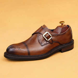 Zapatos Formales de Negocios para Hombre Estilo Británico DSYX, de Cuero Genuino, Sin Cordones, Punta en Pico, Diseño de Parches, Suela de Goma, Moda - Product Image 6